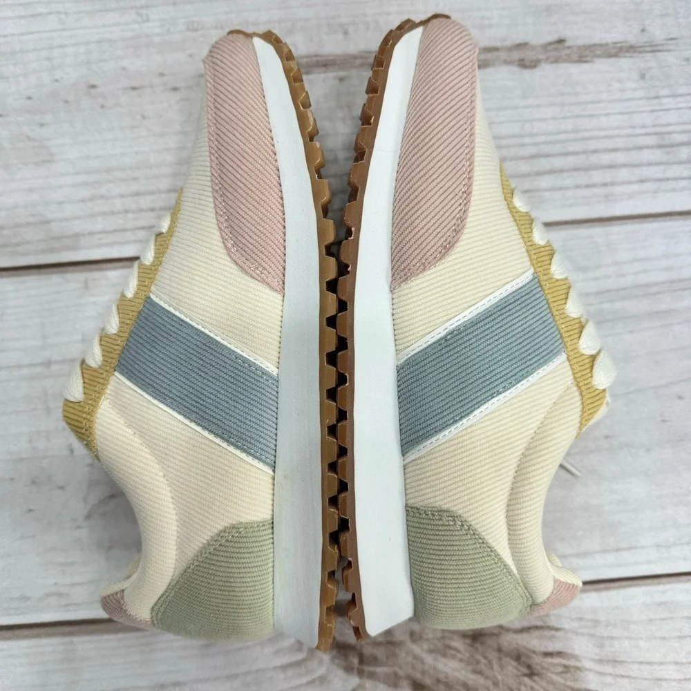 Dirty Laundry Desert Dog Multi Pastel Corduroy Lace Up Sneakers NEW